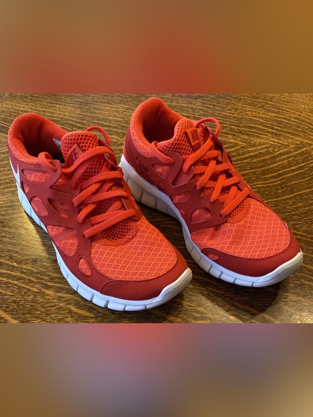 Nike Free Run + 2 Shoes Sneakers bright mango sail 443816 806 Sz 6 Women